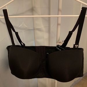 Plus size black multi-way push-up strapless bra
